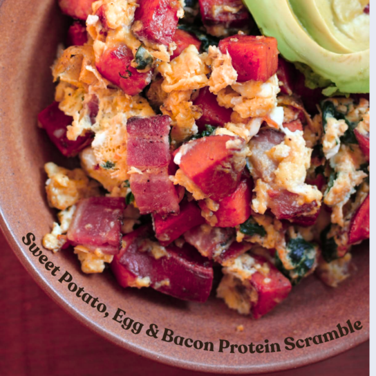 Sweet Potato, Egg & Bacon Protein Scramble