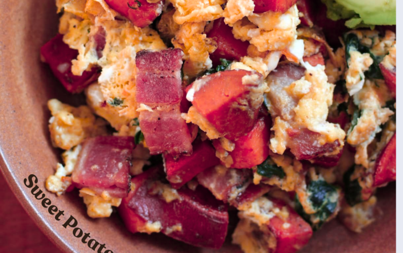 Sweet Potato, Egg & Bacon Protein Scramble